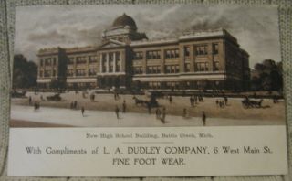 Estate Vintage Advertising Postcard - L.  A.  Dudley Co.  Battle Creek,  Mich.