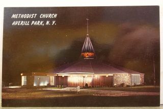 York Ny Averill Park Methodist Church Postcard Old Vintage Card View Post Pc