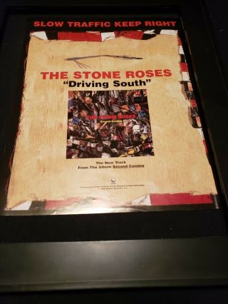 The Stone Roses Driving South Rare Radio Promo Poster Ad Framed
