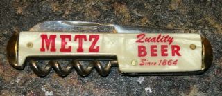 Vintage Metz Beer Advertising Pocket Knife " Rare "