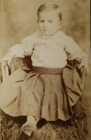 Antique Cdv Photo Of Cute Southern Boy In Lovely Dress Hopkinsville Kentucky