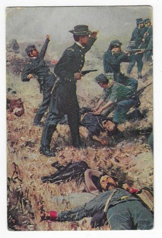 Vintage Military Postcard Civil War Battlefield Union Confederate Unknown 1909