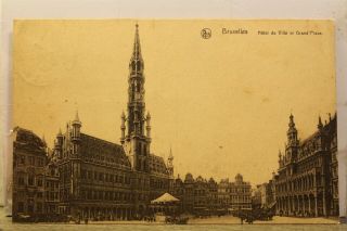 Belgium Brussels Grand Place Hotel De Ville Postcard Old Vintage Card View Post