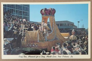 Vintage Postcard Orleans La Mardi Gras Parade King Rex Louisiana Post Card
