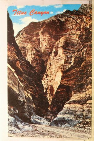 California Ca Death Valley National Monument Titus Canyon Postcard Old Vintage