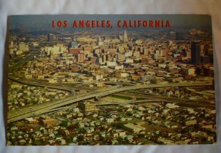 Vintage Postcard Aerial View Los Angeles California 1960s??