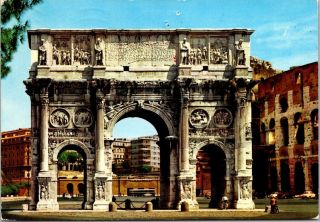 Vintage Postcard The Arc Of Constantine Rome Italy Posted