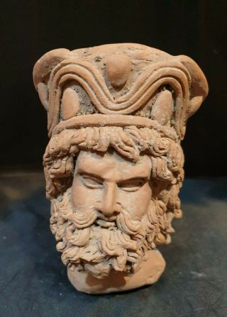 Rare And Roman Terracotta Statue Head With Fine Details