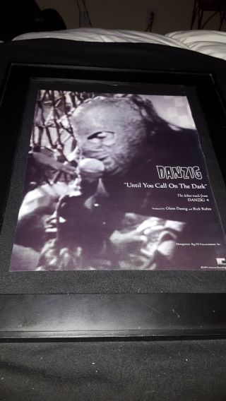Danzig Until You Call On The Dark Rare Radio Promo Poster Ad Framed