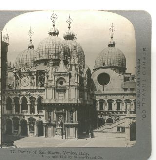 Domes Of San Marco Venice Italy Stereo Travel Stereoview 1911