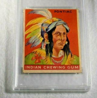 Rare 1933 PONTIAC INDIAN CHEWING GUM Trading Card - Number 28 - PSA VG EX 4 2