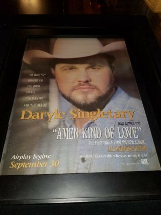 Daryle Singletary Amen Kind Of Love Rare Radio Promo Poster Ad Framed