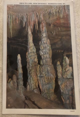 Onyx Pillars Entrance Mammoth Cave Of Kentucky Vintage Postcard P2