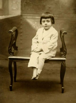 Vintage Real Photo Postcard Rppc Cute Little Boy Fashion