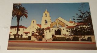 Vintage 1960s California Postcard Mary Star Of The Sea Catholic Church La Jolla