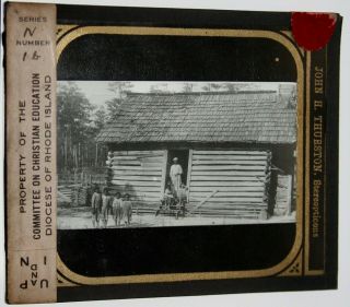 J.  H.  Thurston Magic Lantern Glass Slide Black Americana Cabin Life In Georgia