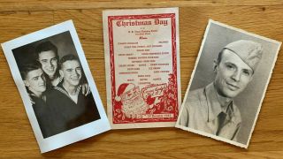 Vintage Wwii Post Cards - Set Of 3.  Christmas Day 1944 Menu