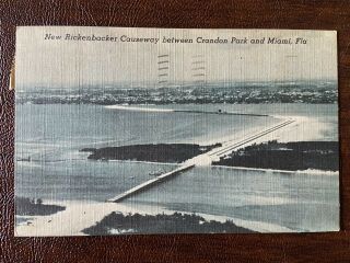 Rickenbacker Causeway Crandon Park And Miami - Vintage Postcard
