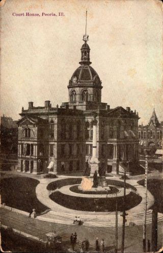 Vintage Postcard - Court House,  Peoria,  Illinois Bk27