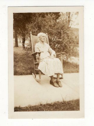 Vintage Photo Older Woman Sitting In Rocking Chair Nov18a