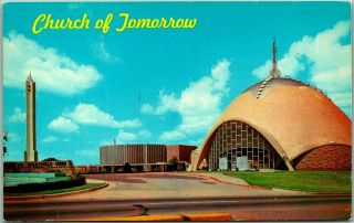 Vintage 1960s Oklahoma City Okc Postcard " Church Of Tomorrow " Building View