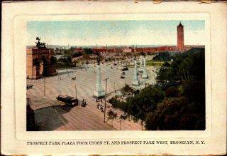 Vintage Postcad - Prospect Park Plaza From Union Station,  Brooklyn,  Ny Bk25