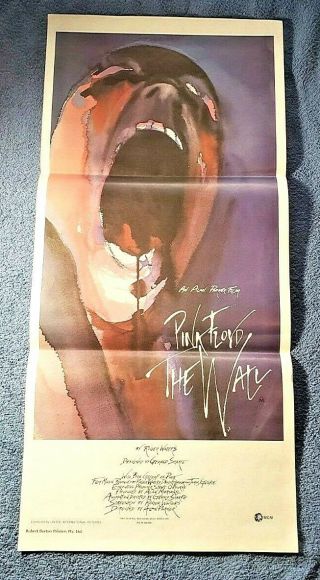Pink Floyd The Wall Movie Poster Rare Stone Lithograph Australian Daybill Poster