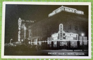 Palace Club Reno,  Nevada - Vintage B&w Postcard - Divided -