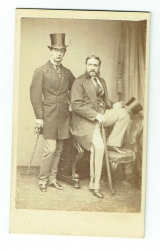 Victorian Cdv Photo Men Mr Perkins & Gc Bancroft London Photographer