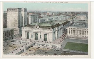 Vintage Postcard,  Grand Central Terminal,  York,  York