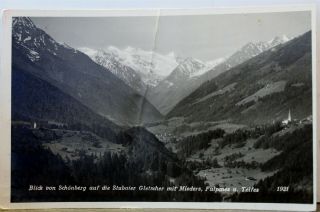 Germany Schonberg Stubaier Gletscher Mieders Fulpmes Telfes Postcard Old Vintage