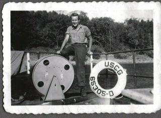 Vintage Photograph Coast Guard Man/boat/sailor Sheffield Alabama Tennessee Photo