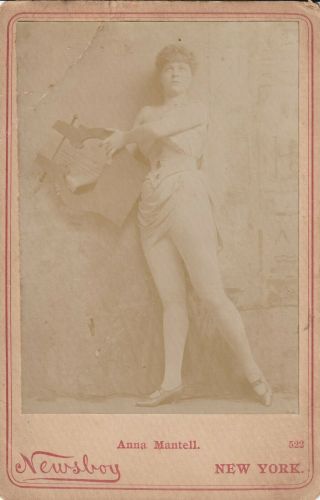 Anna Mantell,  Sexy Burlesque Actress In Very Risqué Costume,  C 1890 Cabinet Card