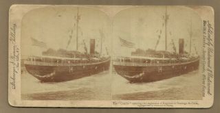 1898 Stereoview Card/ Spanish American War/ The " Concho " Ship/people/underwood