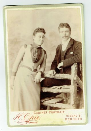 Victorian Cabinet Photo Young Couple Redruth Photographer