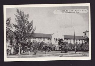 Old Vintage Postcard Of St Petersburg Fl Senior High School Florida