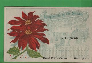 Vintage Postcard Christmas Greeting From Postal Mail Carrier Humboldt Iowa Ia