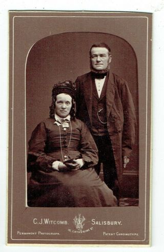 Victorian Cdv Photo Elderly Couple Salisbury Photographer