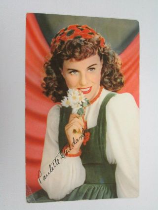 J688 Vintage Postcard Promo Card Paulette Goddard Tv Paramount Star