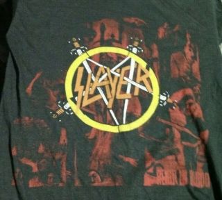 Slayer Rare Vintage 1987 Uk Tour Shirt 80’s Tee Metallica Megadeth Anthrax