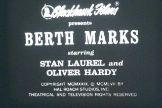 16MM FILM - BERTH MARKS - 1929 - LAUREL & HARDY - SOUND 2