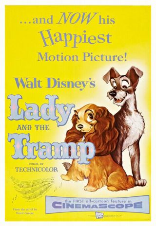 16mm Feature Film Lady And The Tramp (1955) In Cinemascope
