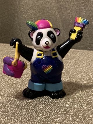 Vintage Lisa Frank Painting Panda Figurine Rare