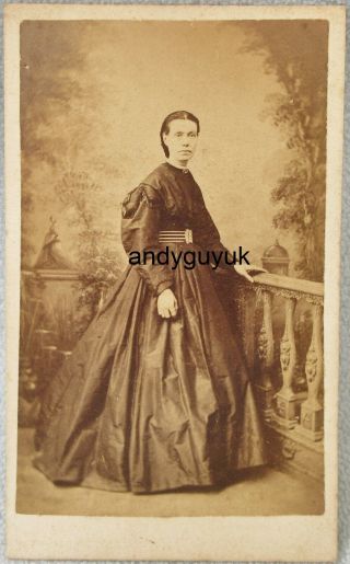 Cdv Lady In Dress By Fawn Walworth Rd London Camera Pictorial Studio Reverse