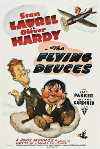 16mm B&w Sound Laurel & Hardy Feature " Flying Deuces " (1939) Good