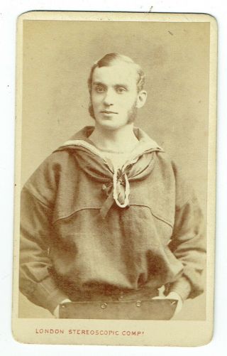 Victorian Cdv Photo Military Sailor Navy Naval Rating London Photographer