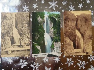 3 Vintage C1920s Dyserth Falls Real Photo Postcard