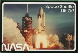 Vintage Postcard Nasa Space Shuttle Lift Off Kennedy Space Center Florida Fl