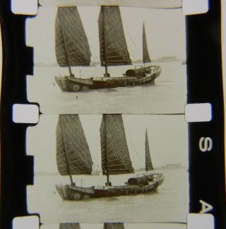 Vtg 1940s 16mm Amateur B,  W Film Home Movie Navy China Harbor Ships Street Scenes