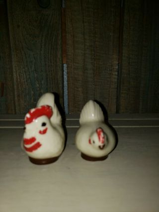 Very Rare Shawnee Pottery Miniature Rooster and Hen Very Hard To Find 3
